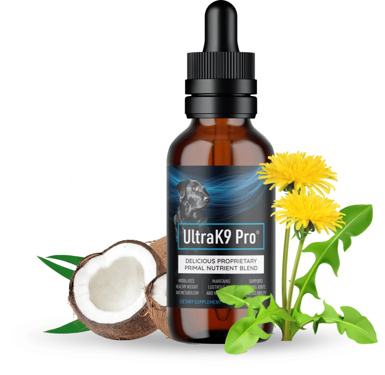 UltraK9 Pro primal nutrient liquid drops for dogs, 60 ml dropper bottles